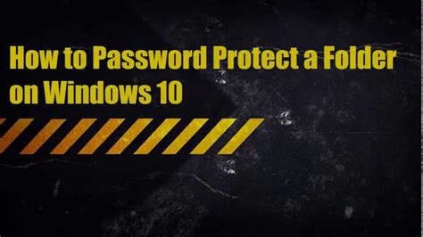 How To Password Protect Folder Windows 10 Mixarena