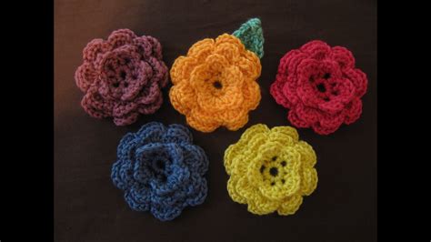 How to crochet a flower basic 5 petal. How to make a crocheted flower, part 3 - YouTube