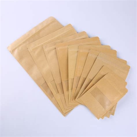 Kraft Stand Up Pouches With Window Wholesale Packagingbest