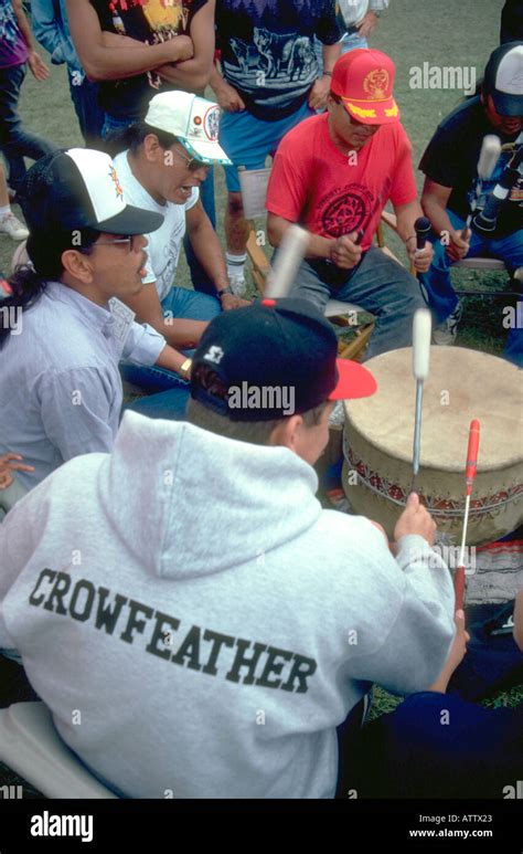 Native American Musicians Playing Drum At Pow Wow Mendota Heights