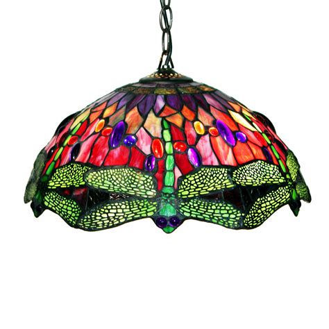 Ready to be installed hanging from the ceiling. Tiffany Style Dragonfly Red Hanging Lamp - Walmart.com ...