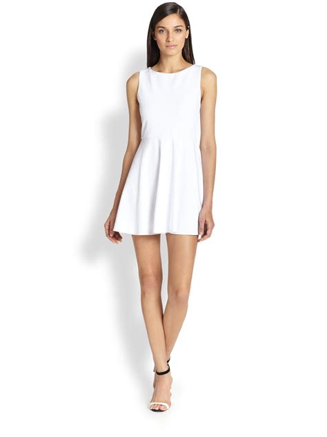 Alice Olivia Monah Fit And Flare Dress In White Lyst