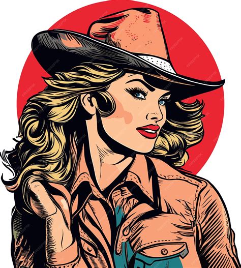Premium Vector Vector Pop Art Pinup Illustration Of A Rodeo Girl