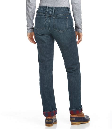 Llbean 1912 Jeans Mid Rise Straight Leg Lined Pants And Jeans At Ll