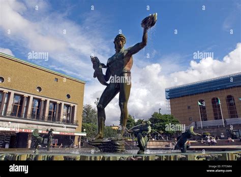 The Statue Of Poseidon By Carl Milles In The Gotaplasen Gothenburg