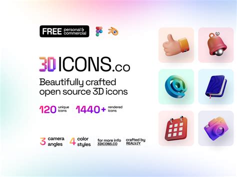 3dicons Open Source 3d Icon Library Uifree