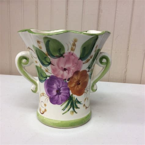 Hand Painted Vintage Vase From Portugal