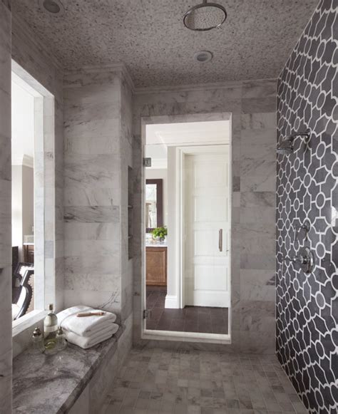 Luxury Stone Shower Robeson Design Transitional Bathroom San