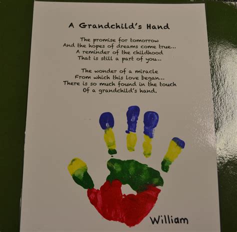 A Grandchilds Hand Grandparents Day Crafts Grandparents Day Crafts