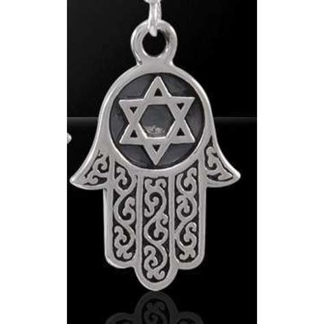 Hamsa Star Of David Sterling Silver Pendant Judiasm Jewish Jewelry