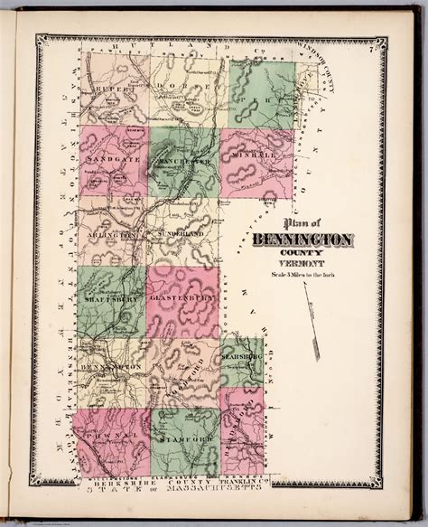 Plan Of Bennington County Vermont Beers Frederick W Free