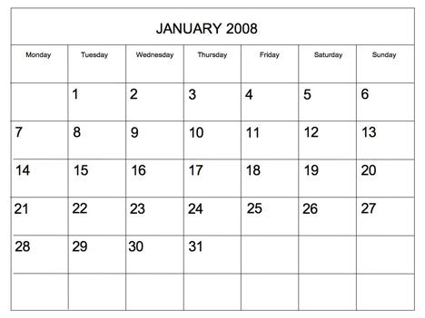 Portrait) on one page in easy to print pdf format. Editable 2008 Blank Calendar