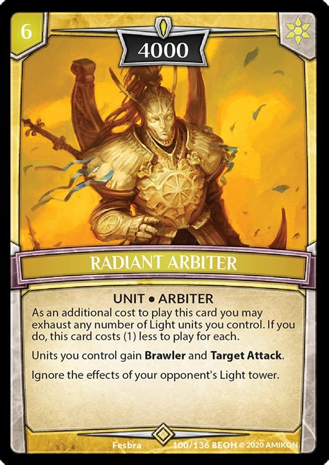 Radiant Arbiter Echoes Of Hokken Argent Saga Tcg