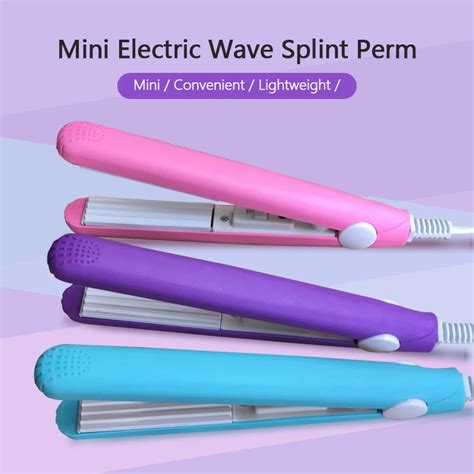 1pcs Mini Electronic Hair Straightener Corrugated Iron Pink Curling