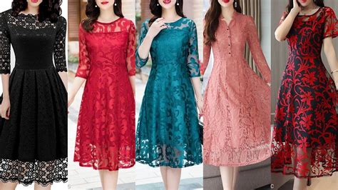 ️mostly Attractive And Special Lace Frocks Design For Evening Parties Panel Lace Dress