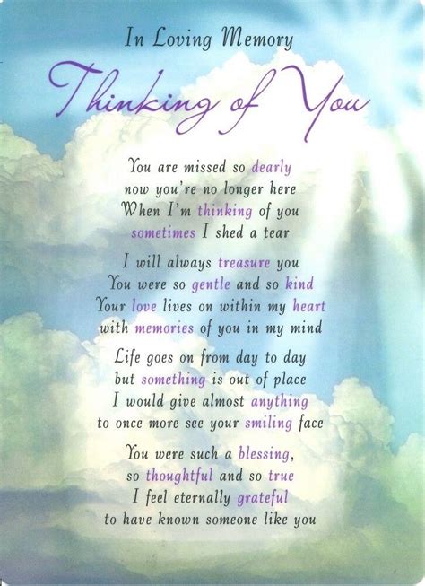 💔graveside Card In Loving Memory Thinking Of You Verse Memorial Funeral