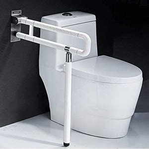Nisorpa Toilet Grab Bar Foldable Drop Down Toilet Rails Seat Support Aid Assist Rail Non Slip