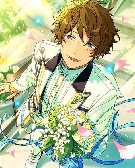 An Anime Character Holding A Bouquet Of Flowers