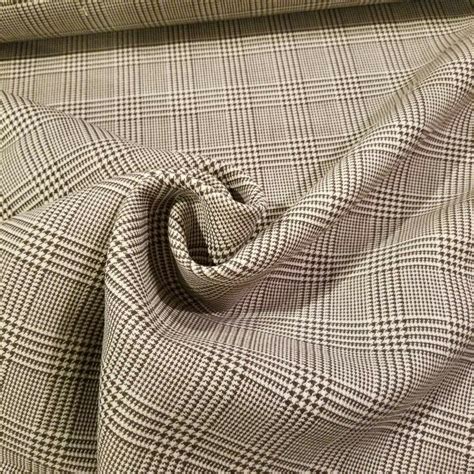Brown And Cream Glen Plaid Double Faced Wool Heavy Suiting Beautiful