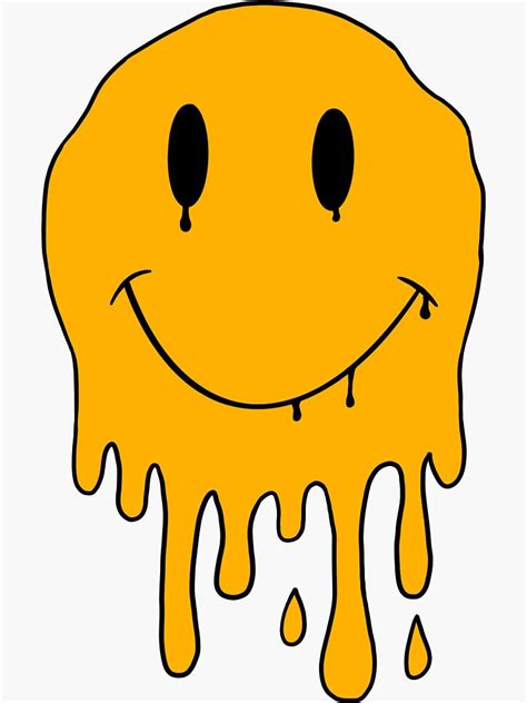 Drip Effect Smiley Face Sticker For Sale By Malakai197 Redbubble
