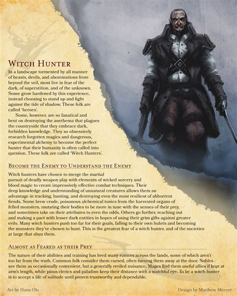 You Can Now Play The Witch Hunter Class In Your Dnd Game Ddo Players