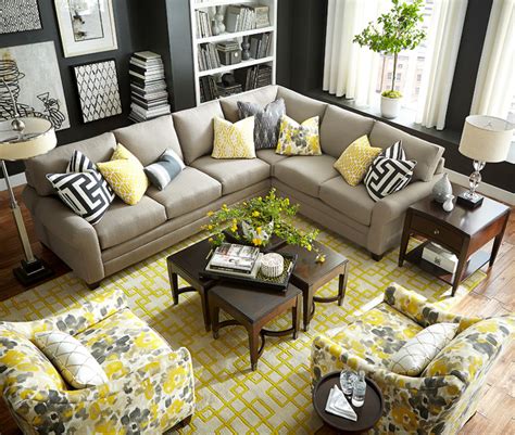 Help with living room sofa layout. HGTV HOME Design Studio CU.2 L-Shaped Sectional by Bassett Furniture - Contemporary - Living ...