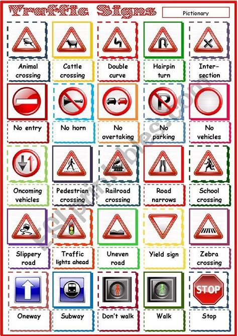 Road Signs Worksheets Printable Kidsworksheetfun