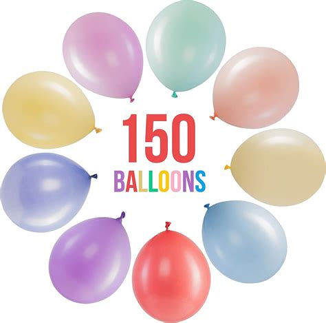 Prextex 150 Pastel Party Balloons 12 Inch 10 Assorted Rainbow Candy