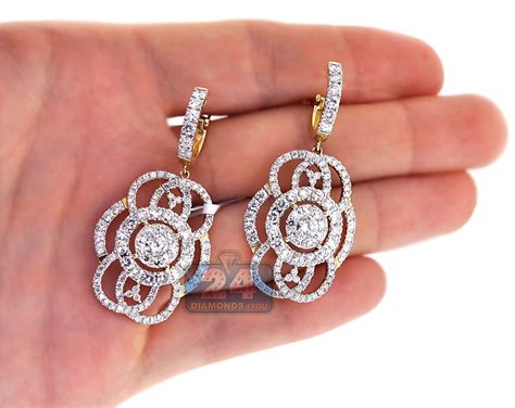Pretty dailywear gold earrings with weight are shown in the video.buy from mumtaz jewellers. Womens Diamond Dangle Earrings 14K Yellow Gold 7.17 ct 2 ...
