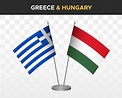 Grécia vs hungria maquete de bandeiras de mesa isolada ilustração ...