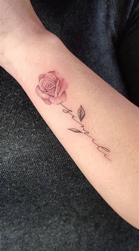 A tattoo is a big step, so consider all aspects carefully, look at the pros and cons. Minimalist Tattoo Flower With Name - Best Tattoo Ideas