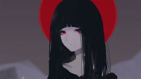 Download Cute Red Eyes Anime Girl Artwork Wallpaper