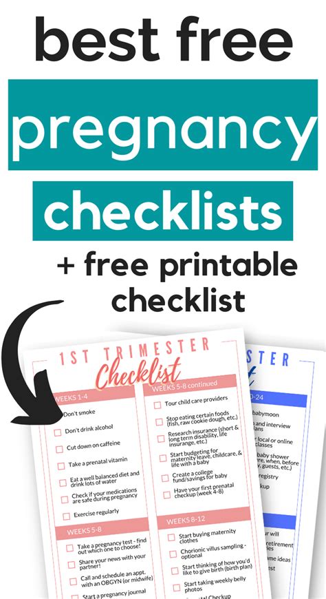 Ultimate Pregnancy To Do List And Trimester Checklists For 1st 2nd And