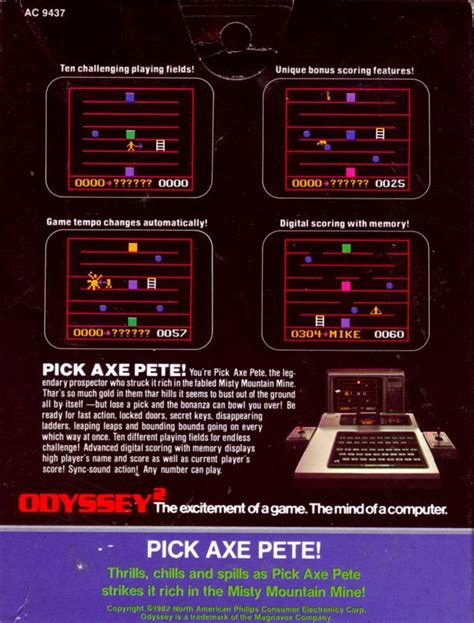 Pick Axe Pete 1982 Odyssey 2 Box Cover Art Mobygames