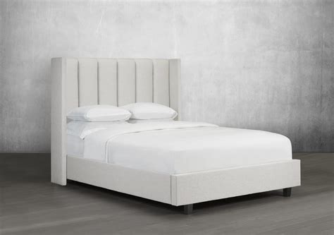 Contemporary Channel Back Ivory Platform Bed Arrow Furniture