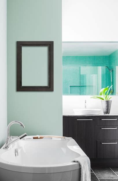 Premium Photo Modern Bathroom Using Soft Green Pastel Colors