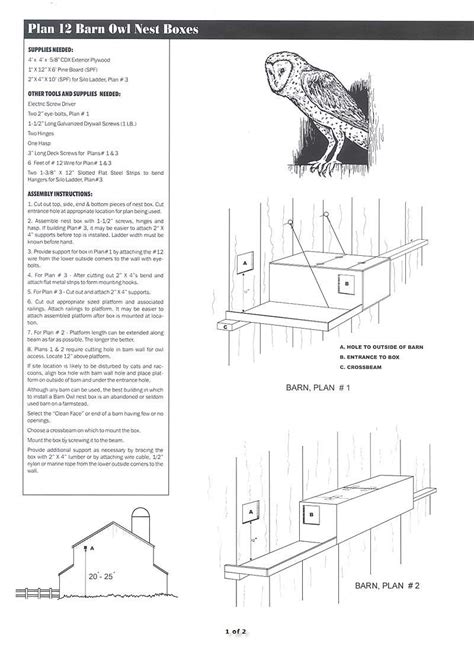 Please read all directions before beginning any new woodworking project! Screech Owl House Plans