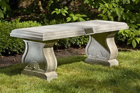 Campania International Inc Tribute Cast Stone Garden Bench Chậu Hoa