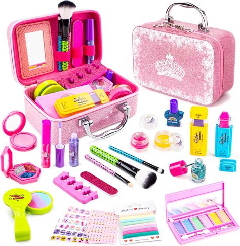 31pcs Kids Makeup Kit For Girls Real Washable Make Up Set
