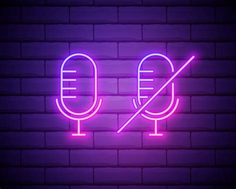 Podcast neon sign, bright signboard, light banner. Podcast logo neon ...