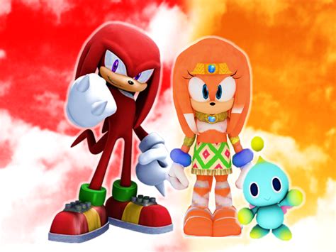 Knuckles And Tikal With Chao Red Orange By 9029561 On Deviantart