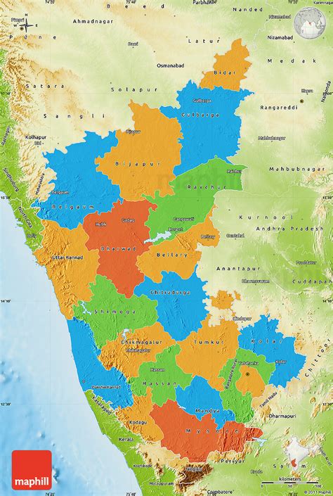 Political Map Of Karnataka Physical Outside