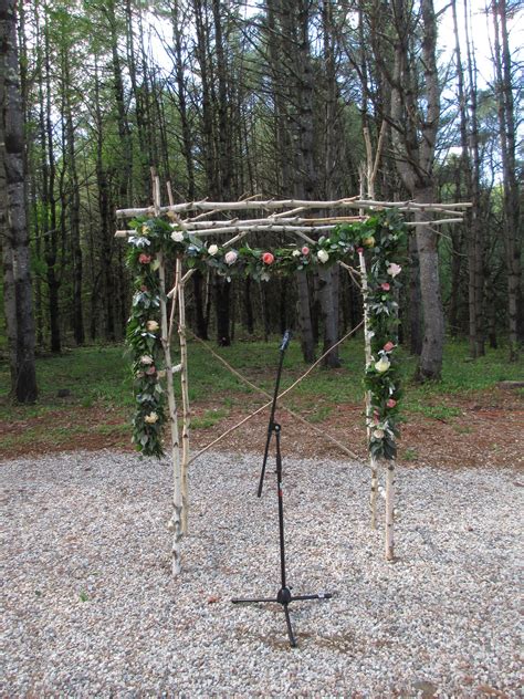 Here Is Our Rustic Birch Arbor Adorned With A 14 Length Of Lush