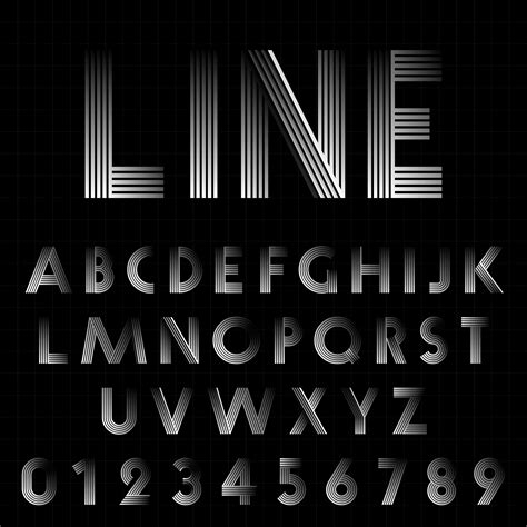 Line Design Font Template Vector Art At Vecteezy Hot Sex