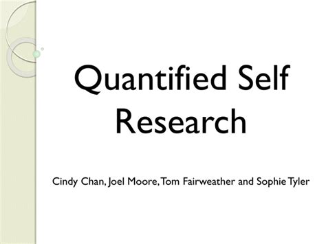 Quantified Self Research