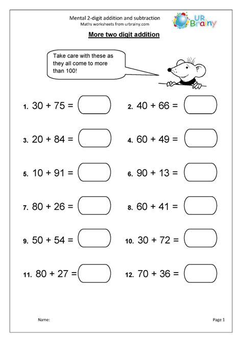 Grade 3 math word problems worksheet read and answer each question. Mental 2-digit addition and subtraction - Subtraction ...