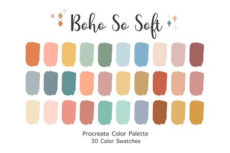 Natural Colors Palette Boho Palette For Ipad Procreate Swatch Addons
