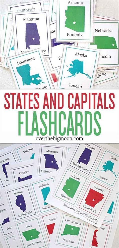 States And Capitals Free Printable Flashcards Artofit