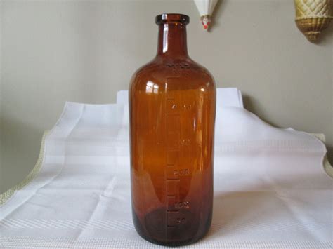 Vintage Brown Bottle Medicine Bottle Owens Illinois Glass Etsy Brown Glass Bottles Medicine