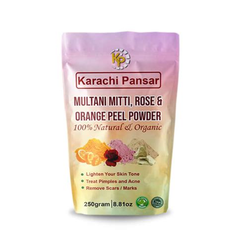 Multani Mitti Rose And Orange Peel Powder 250g Karachi Pansar